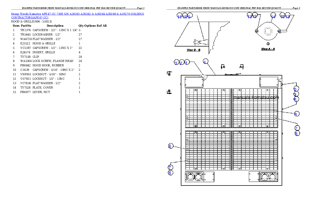 Protected: AFE47-CC 730E S/N A30261-A30262 & A30264-A30268 & A30270  GOLDING CONTRACTORS Partsbook