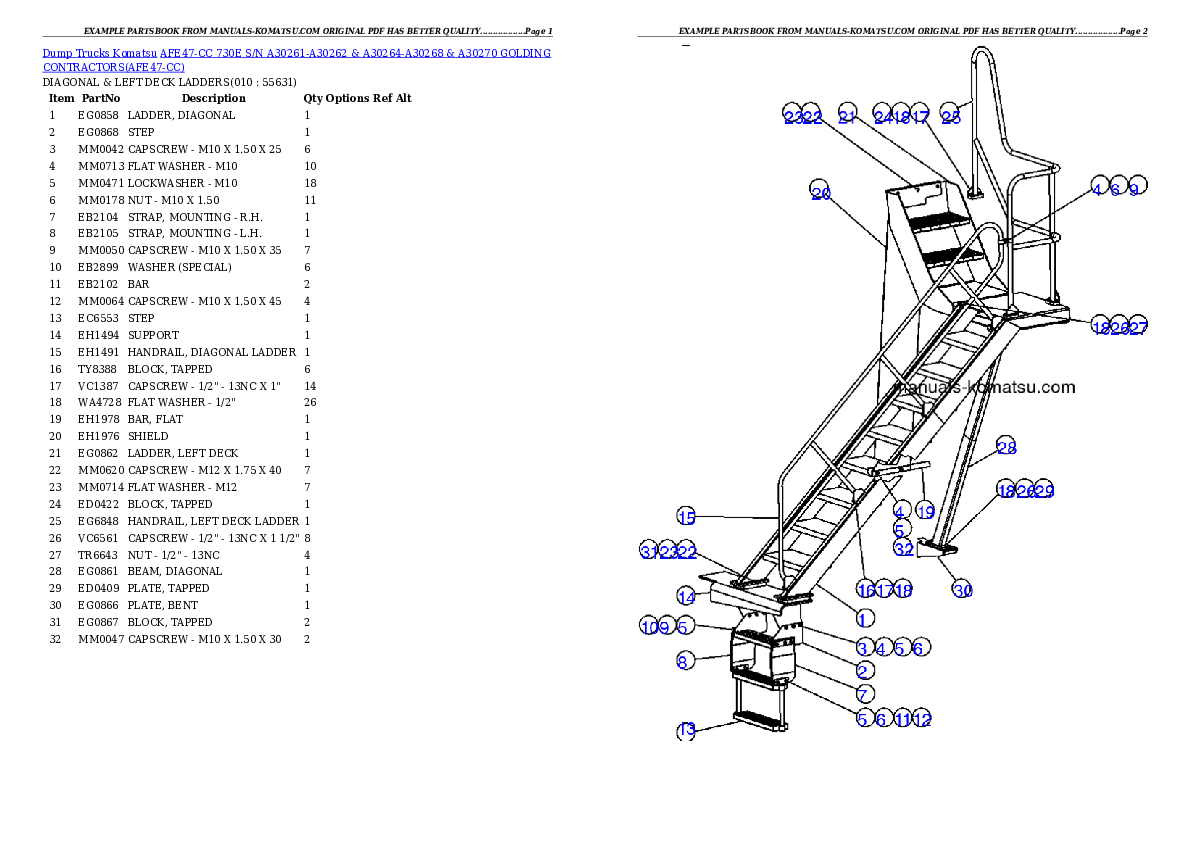 Protected: AFE47-CC 730E S/N A30261-A30262 & A30264-A30268 & A30270  GOLDING CONTRACTORS Partsbook