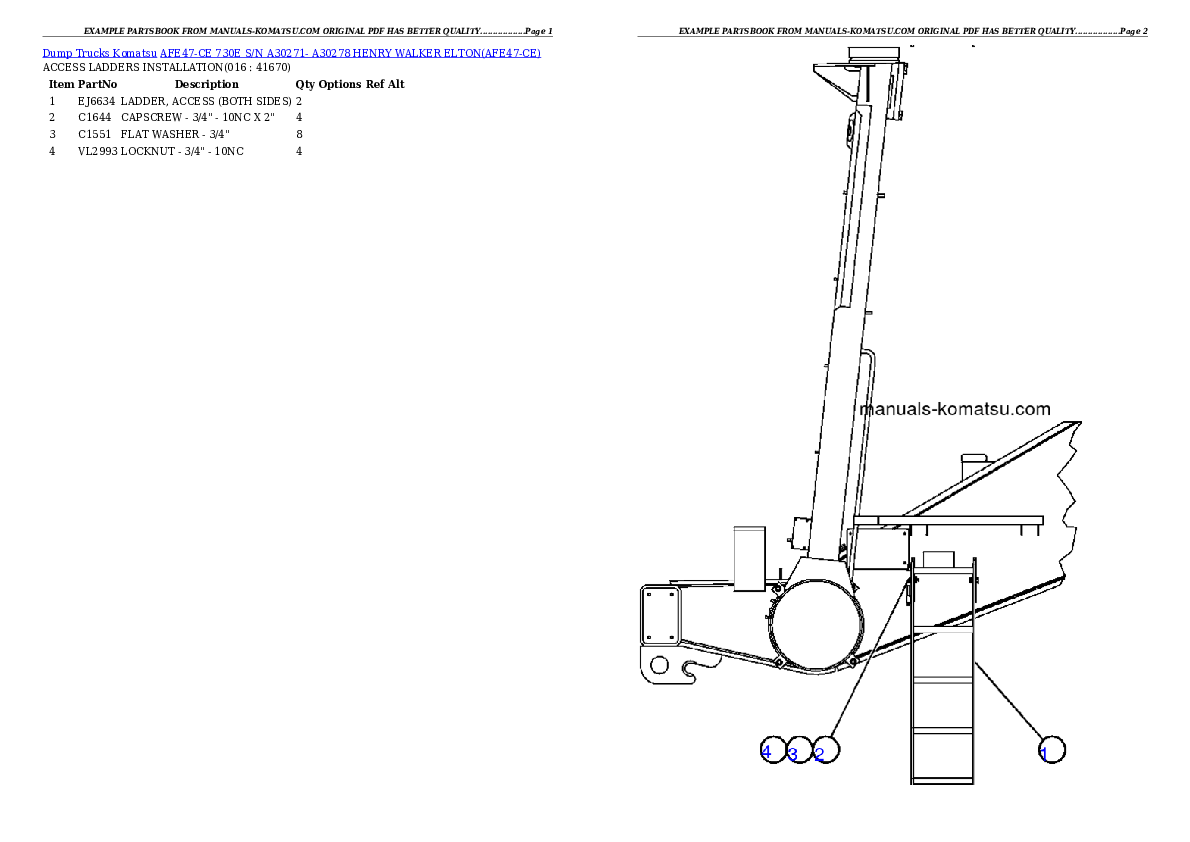 Protected: AFE47-CE 730E S/N A30271- A30278  HENRY WALKER ELTON Partsbook