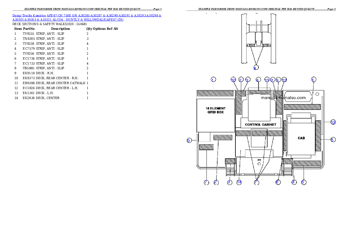 Protected: AFE47-CH 730E S/N A30285-A30287 & A30290-A30291 & A30293-A30298 & A30301-A30303 & A30311  ALCOA – HUNTLY & WILLOWDALE Partsbook