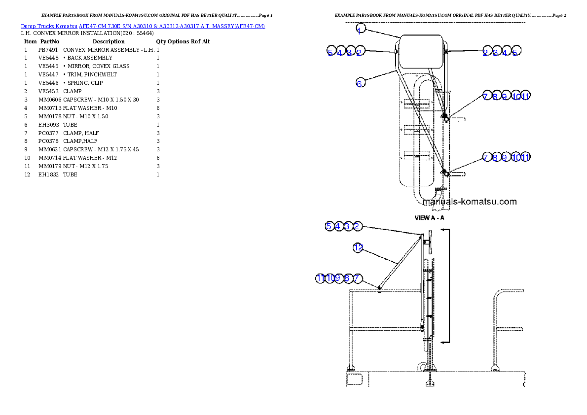 Protected: AFE47-CM 730E S/N A30310 & A30312-A30317  A.T. MASSEY Partsbook