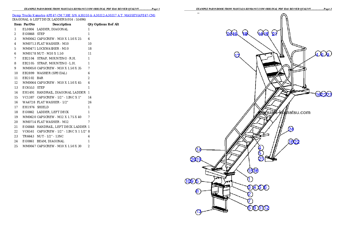 Protected: AFE47-CM 730E S/N A30310 & A30312-A30317  A.T. MASSEY Partsbook