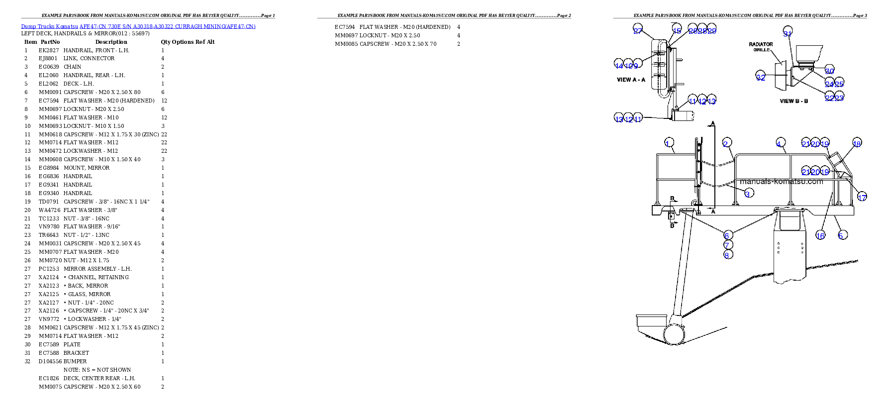 Protected: AFE47-CN 730E S/N A30318-A30322   CURRAGH MINING Partsbook