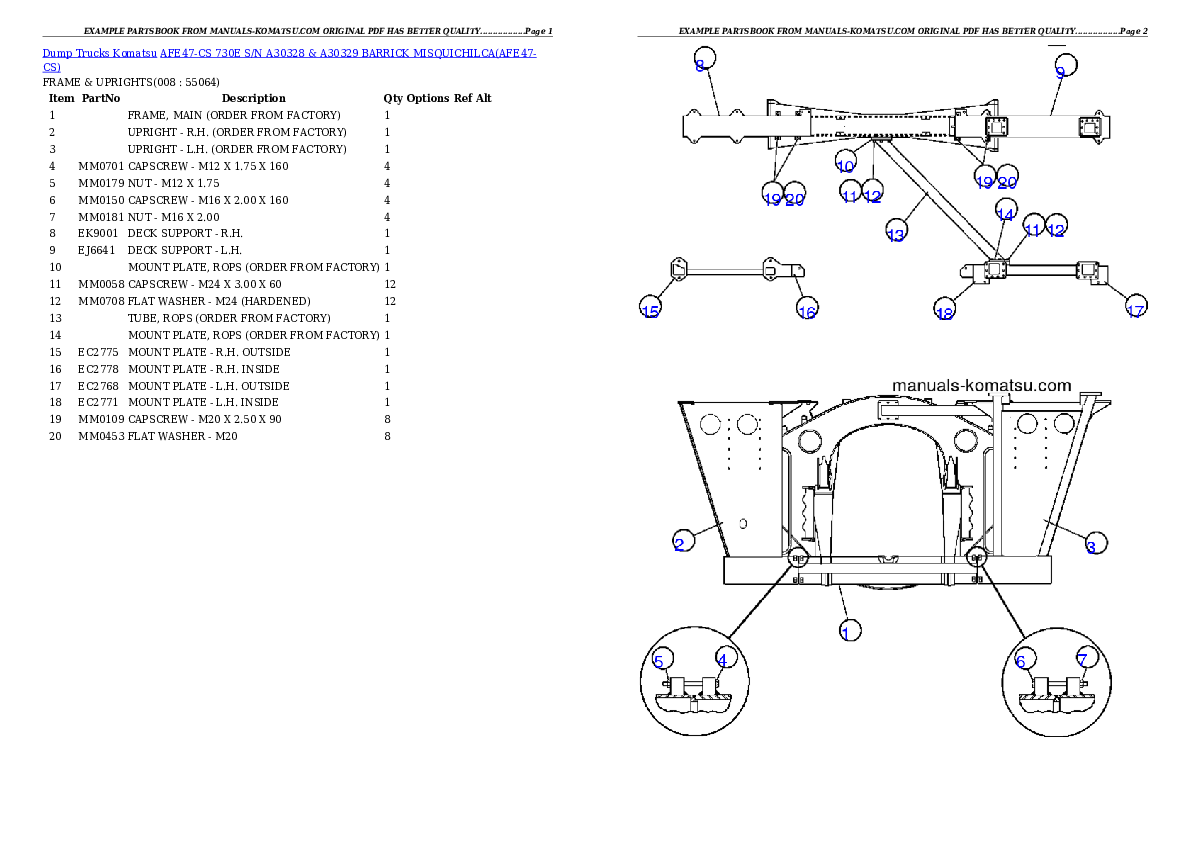 Protected: AFE47-CS 730E S/N A30328 & A30329  BARRICK MISQUICHILCA Partsbook