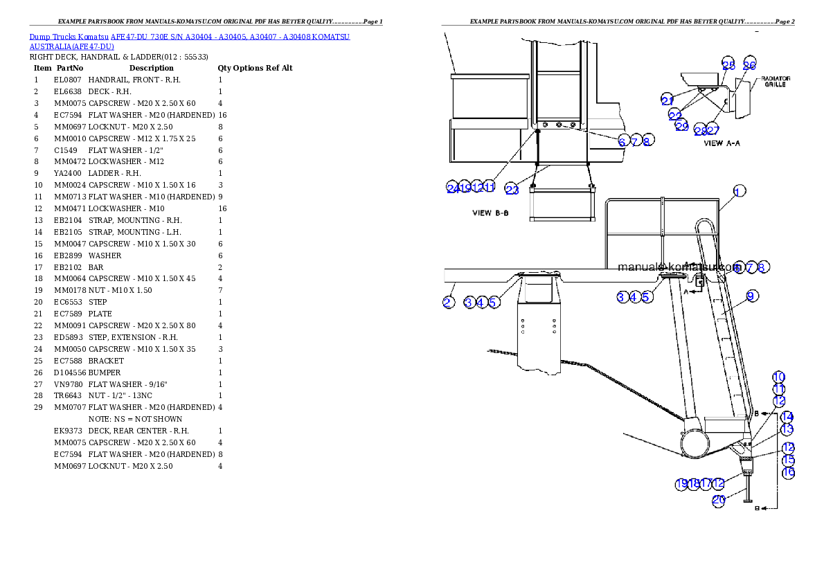 Protected: AFE47-DU 730E S/N A30404 – A30405, A30407 – A30408    KOMATSU AUSTRALIA Partsbook
