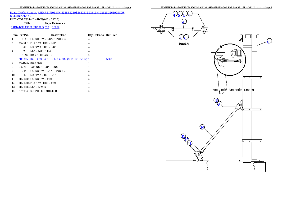 Protected: AFE47-E 730E S/N 32588-32591 & 32612-32613 & 32625-32639   ISCOR SISHEN Partsbook