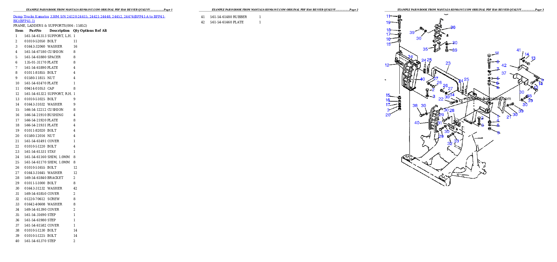 Protected: 330M S/N 24120-24415, 24421-24448, 24452, 24474(BFP41-A to BFP41-BK) Partsbook