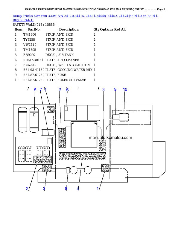 Protected: 330M S/N 24120-24415, 24421-24448, 24452, 24474(BFP41-A to BFP41-BK) Partsbook