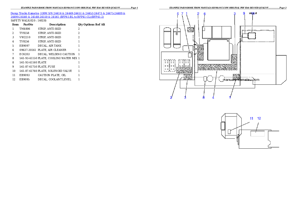 Protected: 330M S/N 24416 & 24449-24451 & 24453-24473 & 24475-24489 & 24490-24540 & 24548-24550 & 24561 (BFP41-BL to BFP41-CL) Partsbook