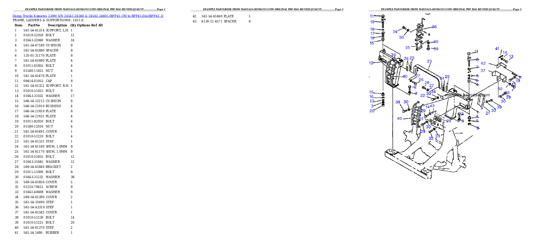 Protected: 330M S/N 24541-24560 & 24562-24605 (BFP41-CM to BFP41-DA) Partsbook
