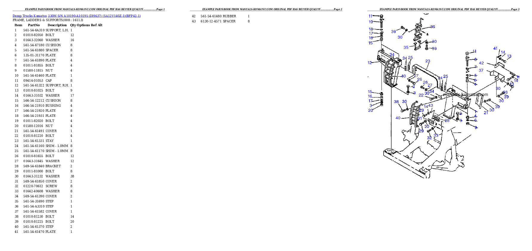 Protected: 330M S/N A10190-A10195 (DH637) (SA12V140Z-1) Partsbook