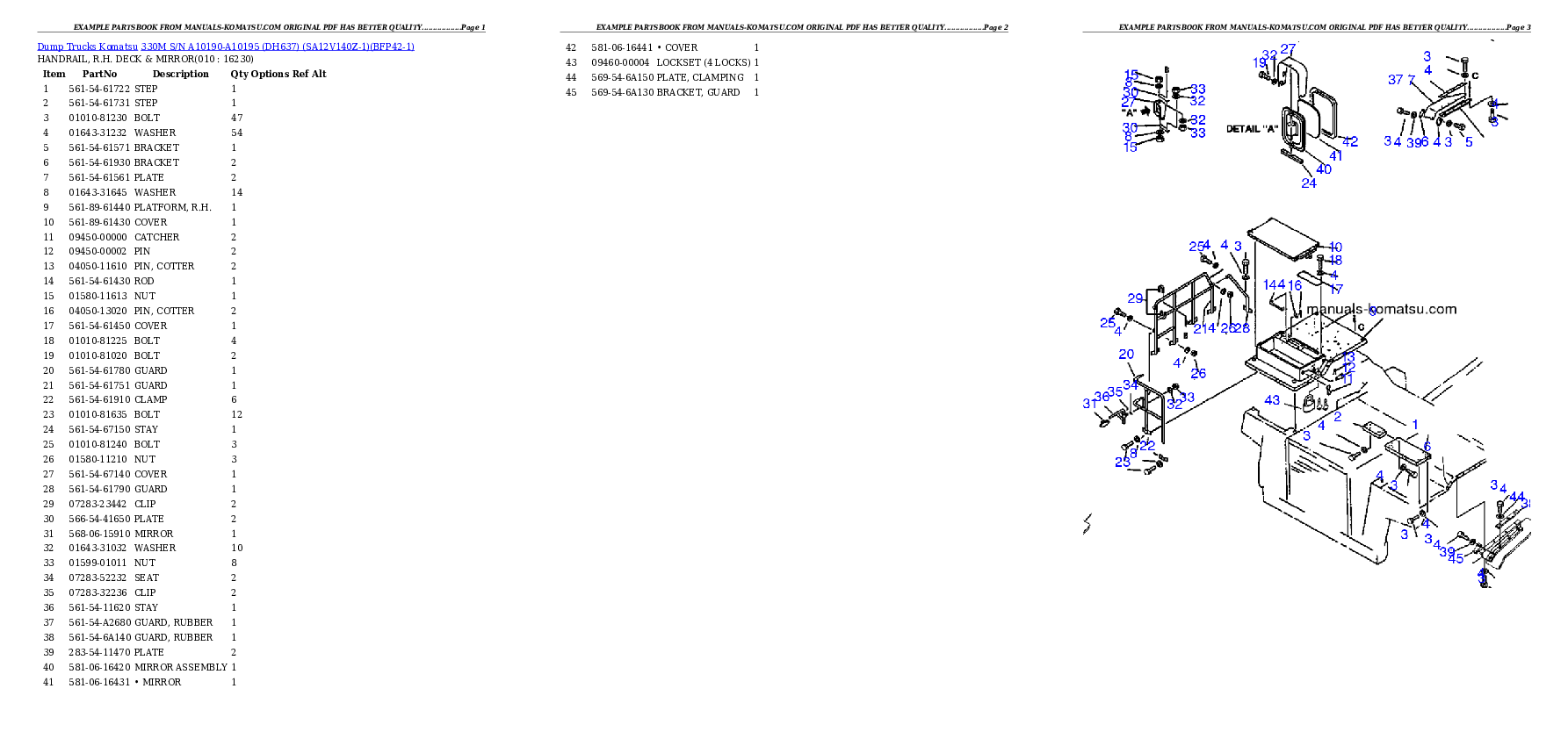 Protected: 330M S/N A10190-A10195 (DH637) (SA12V140Z-1) Partsbook