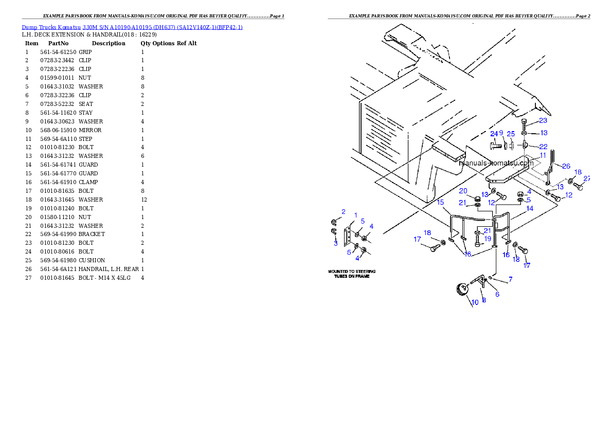 Protected: 330M S/N A10190-A10195 (DH637) (SA12V140Z-1) Partsbook