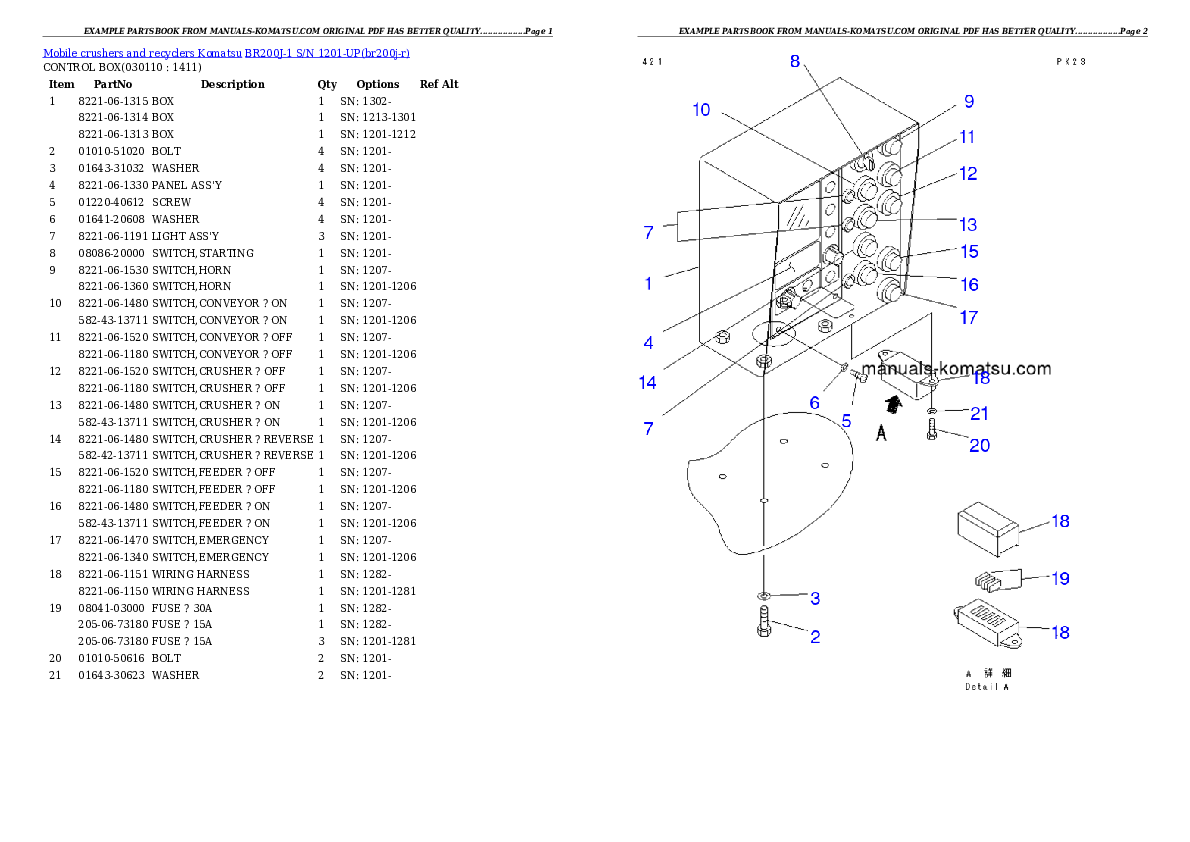 Protected: BR200J-1 S/N 1201-UP Partsbook