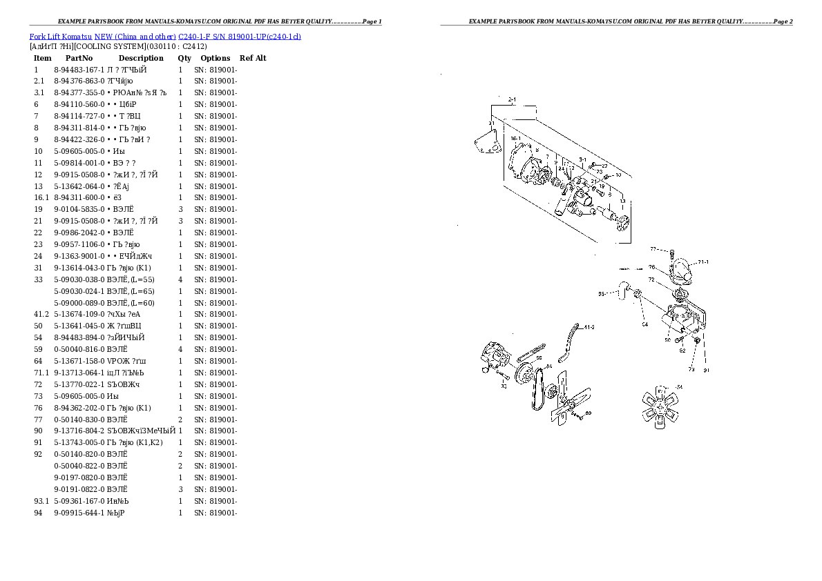 Protected: C240-1-F S/N 819001-UP Partsbook