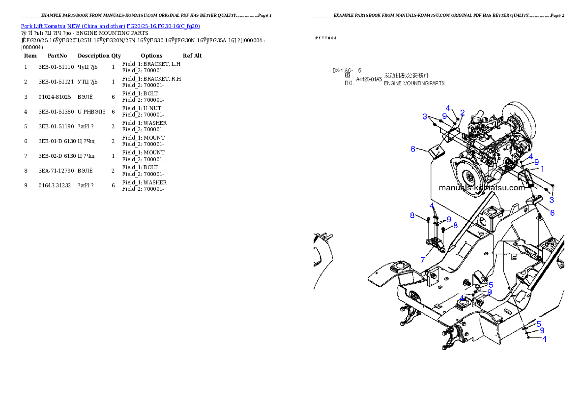 FG20/25-16,FG30-16 Partsbook
