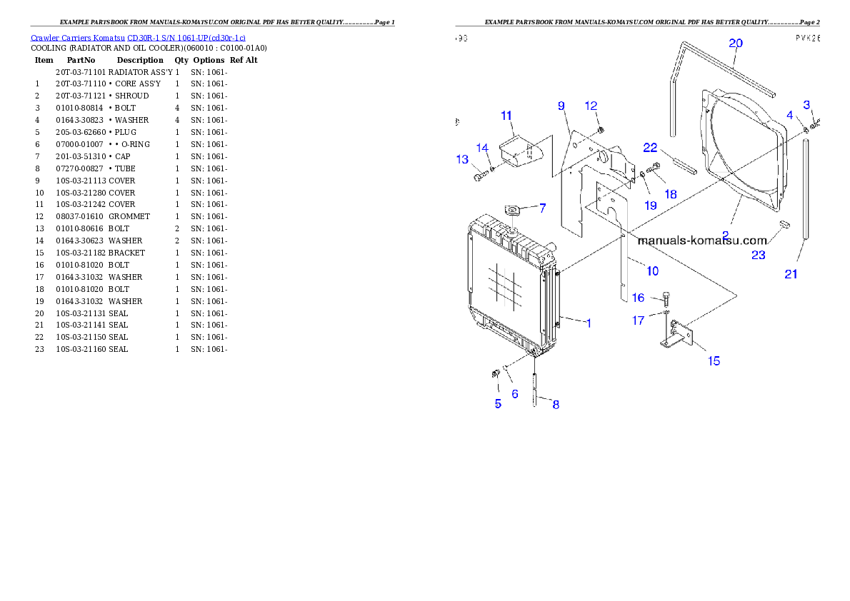 Protected: CD30R-1 S/N 1061-UP Partsbook