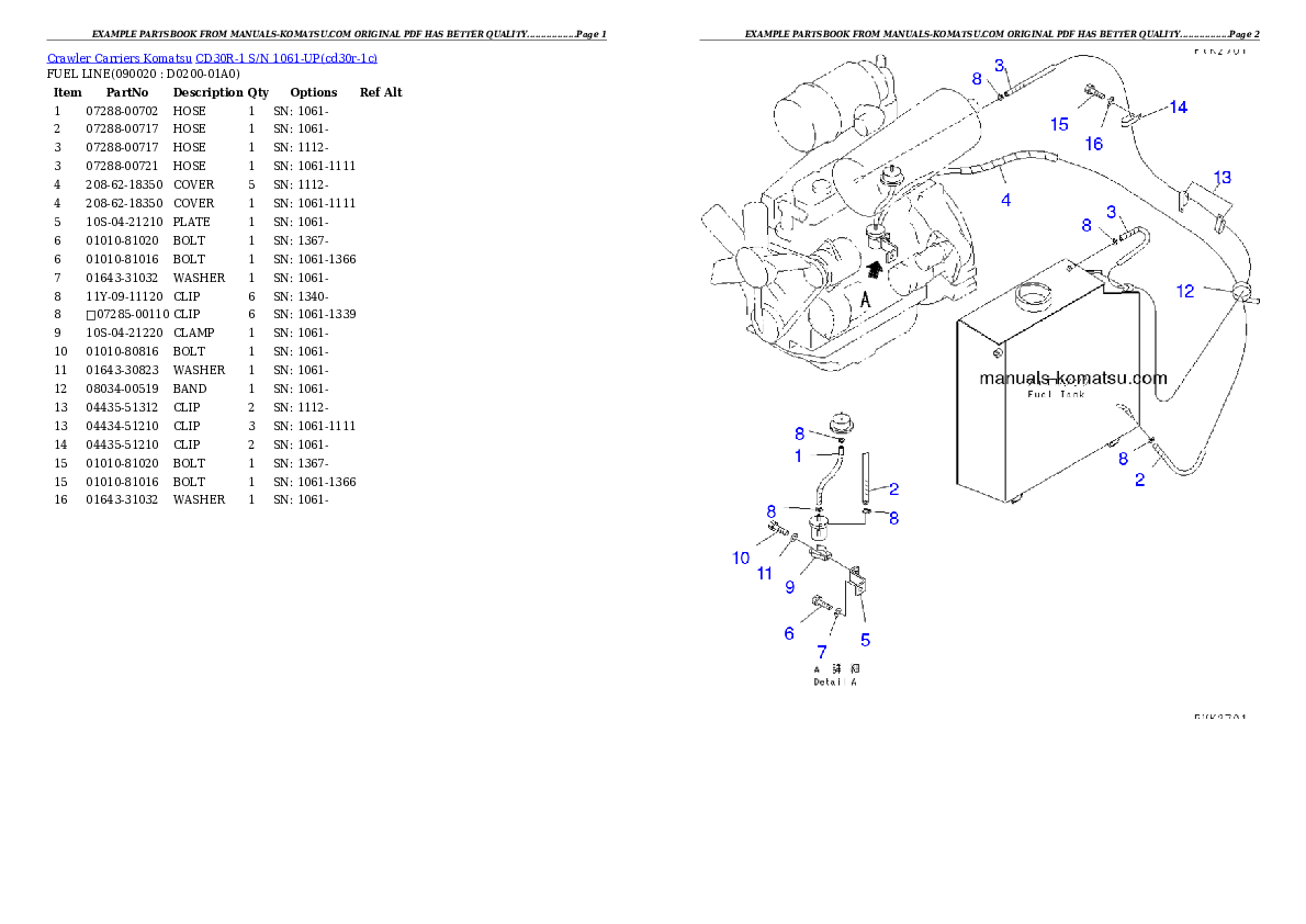 Protected: CD30R-1 S/N 1061-UP Partsbook