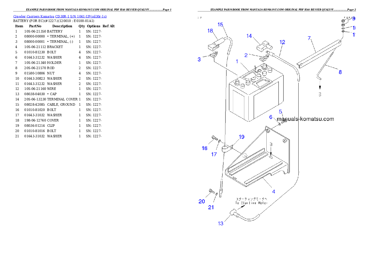 Protected: CD30R-1 S/N 1061-UP Partsbook