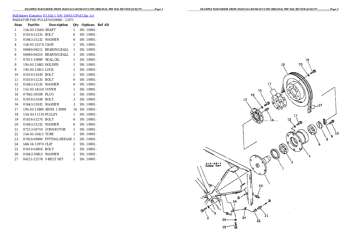 Protected: D135A-1 S/N 10001-UP Partsbook