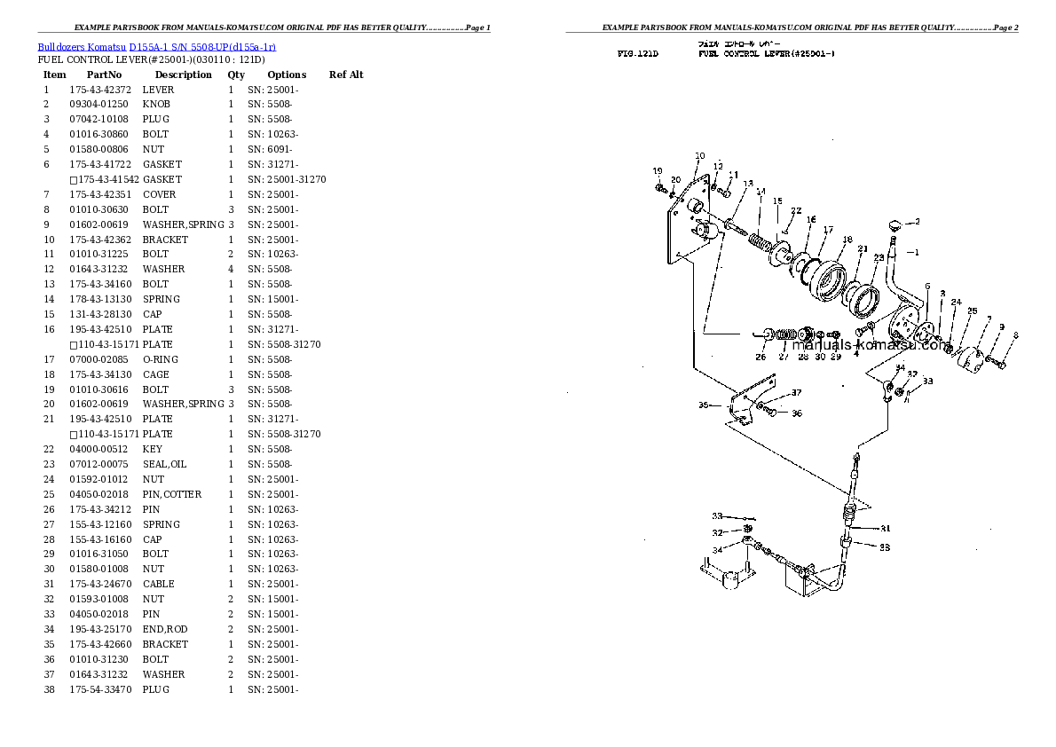 Protected: D155A-1 S/N 5508-UP Partsbook