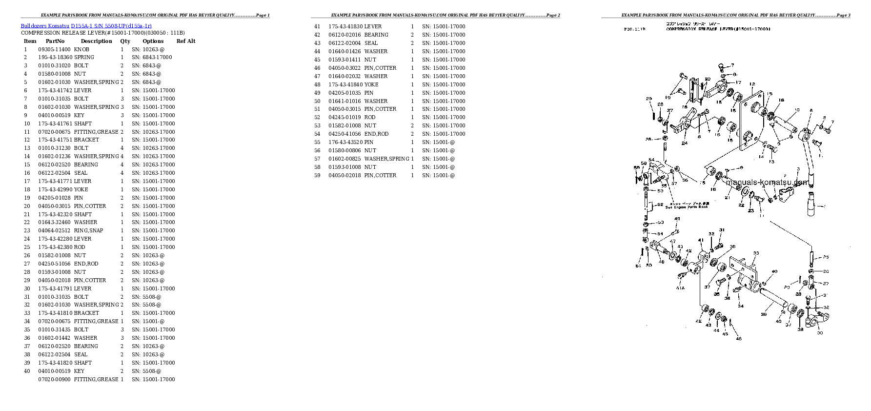 Protected: D155A-1 S/N 5508-UP Partsbook