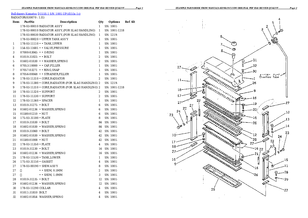 Protected: D155S-1 S/N 1001-UP Partsbook