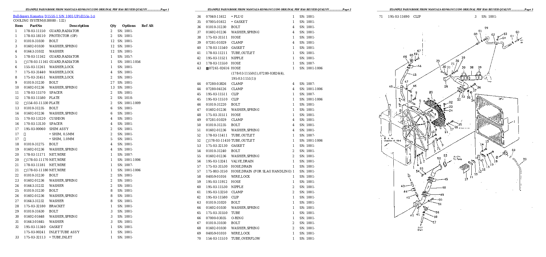 Protected: D155S-1 S/N 1001-UP Partsbook