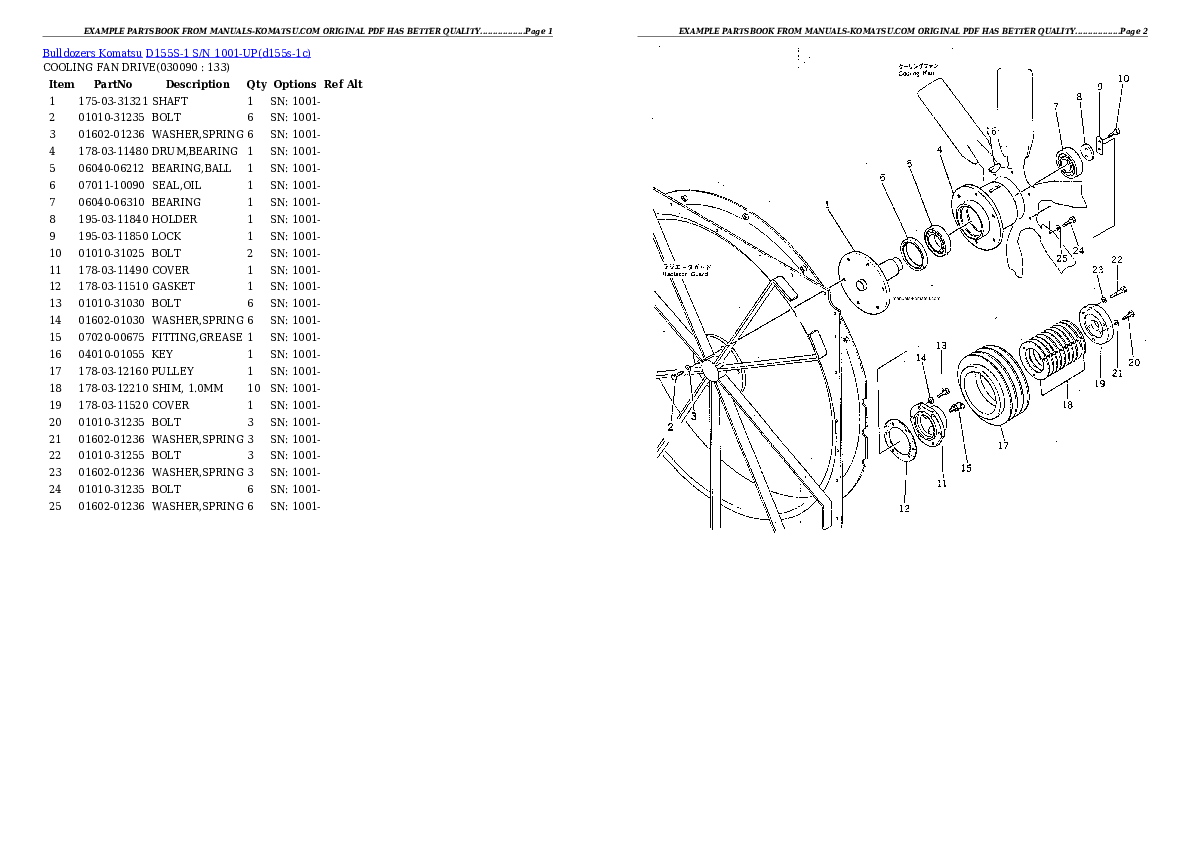 Protected: D155S-1 S/N 1001-UP Partsbook