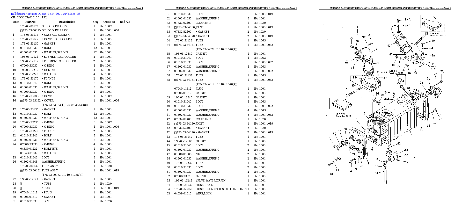 Protected: D155S-1 S/N 1001-UP Partsbook
