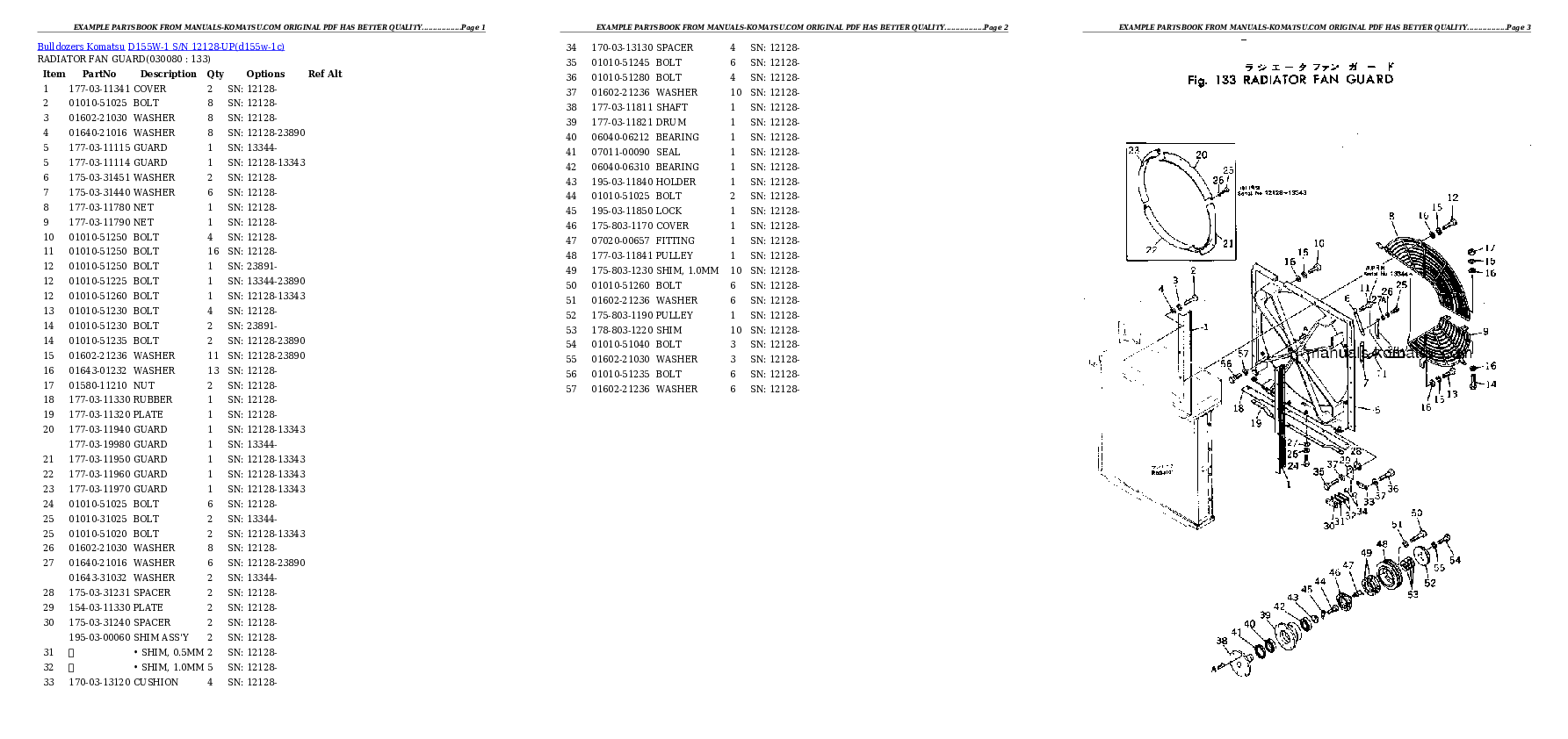 Protected: D155W-1 S/N 12128-UP Partsbook