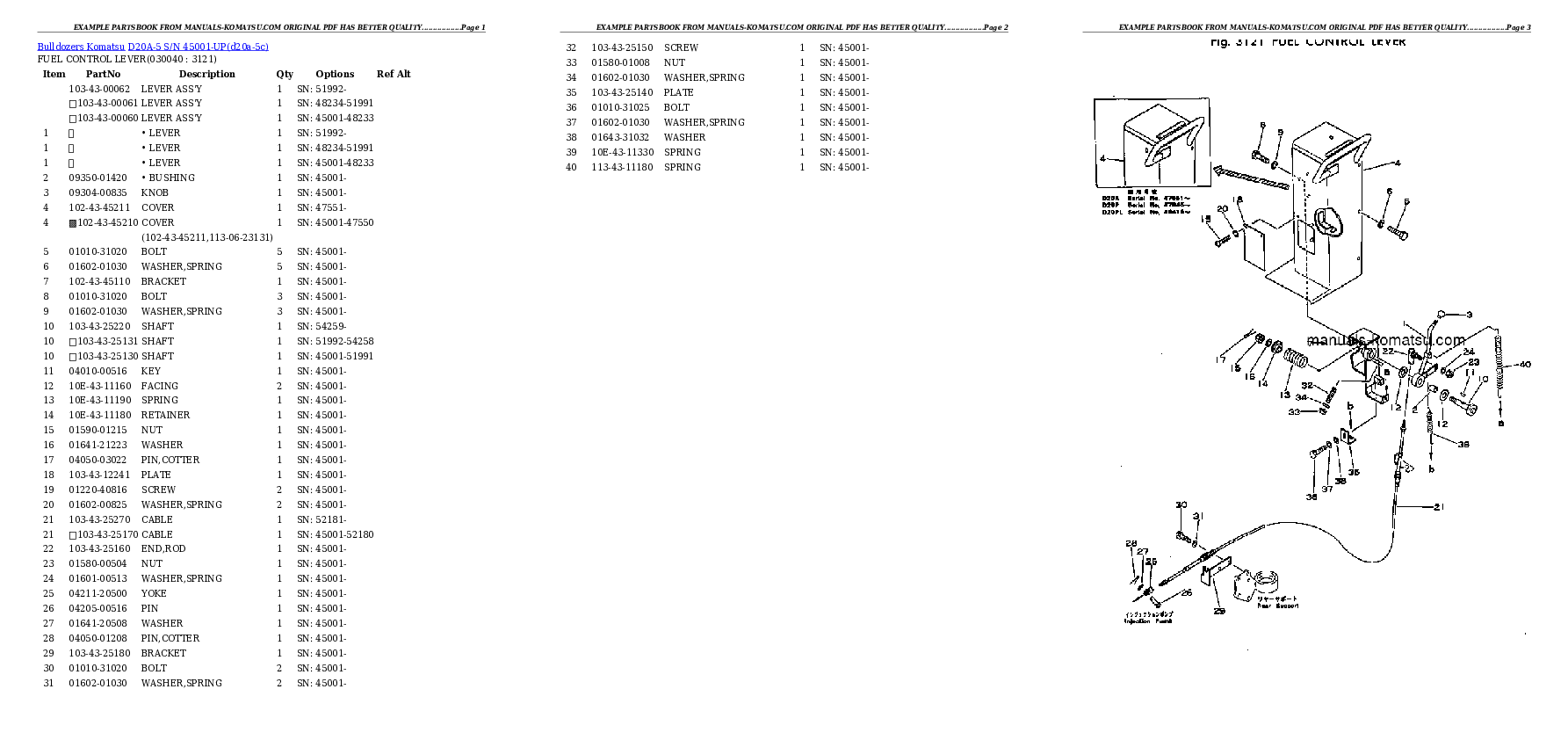 Protected: D20A-5 S/N 45001-UP Partsbook