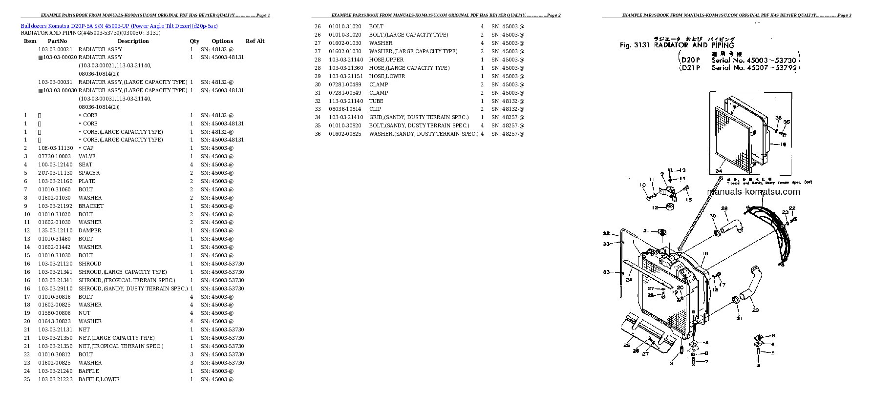 Protected: D20P-5A S/N 45003-UP (Power Angle Tilt Dozer) Partsbook