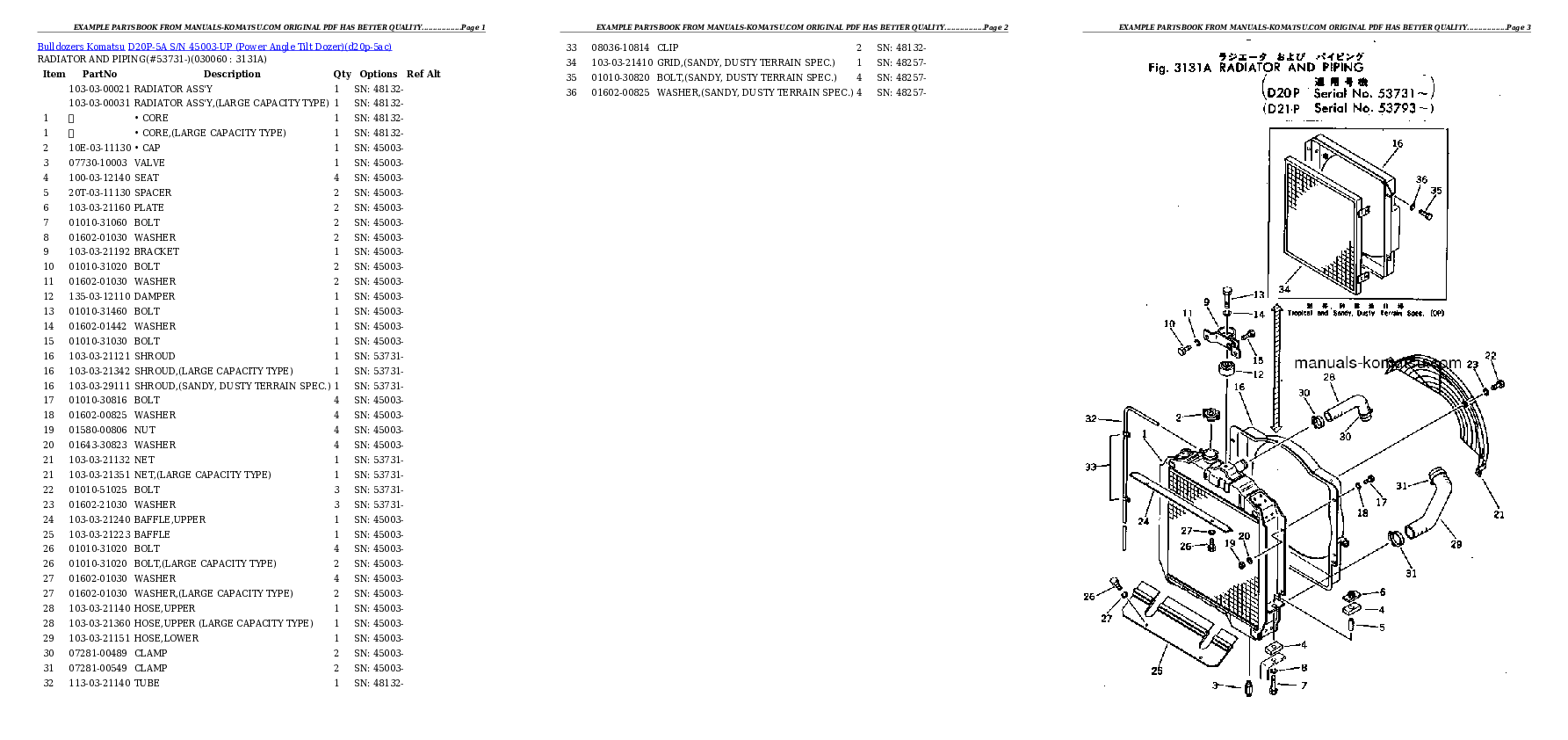 Protected: D20P-5A S/N 45003-UP (Power Angle Tilt Dozer) Partsbook