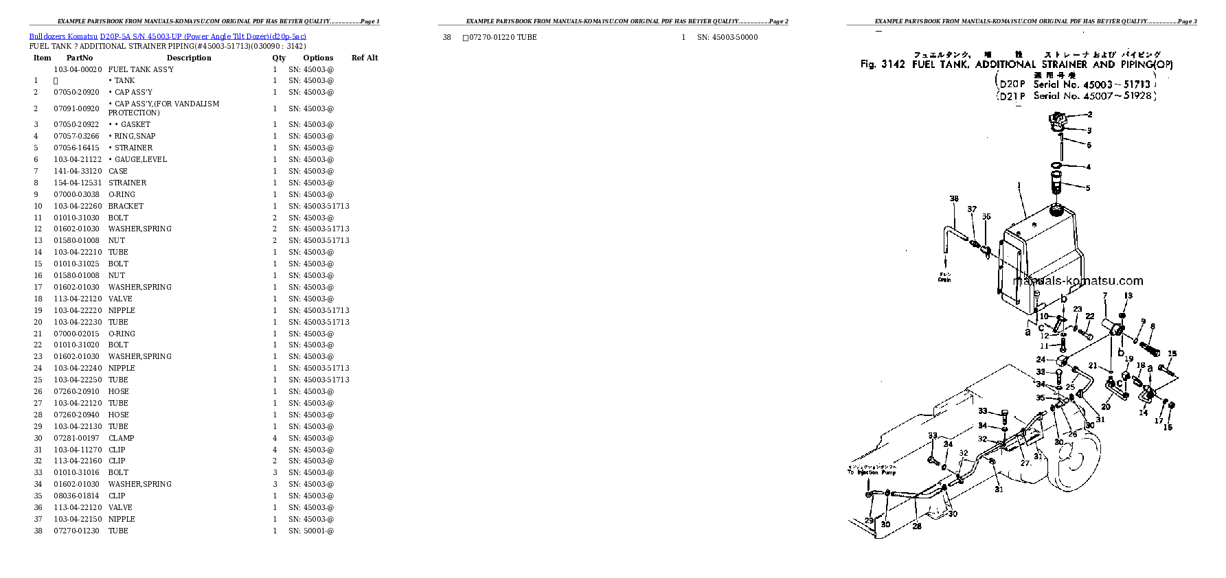 Protected: D20P-5A S/N 45003-UP (Power Angle Tilt Dozer) Partsbook