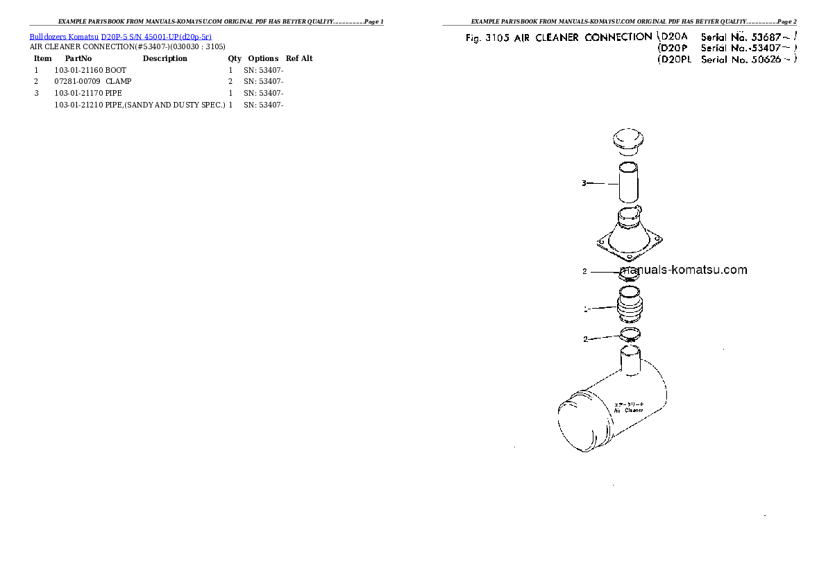 D20P-5 S/N 45001-UP Partsbook