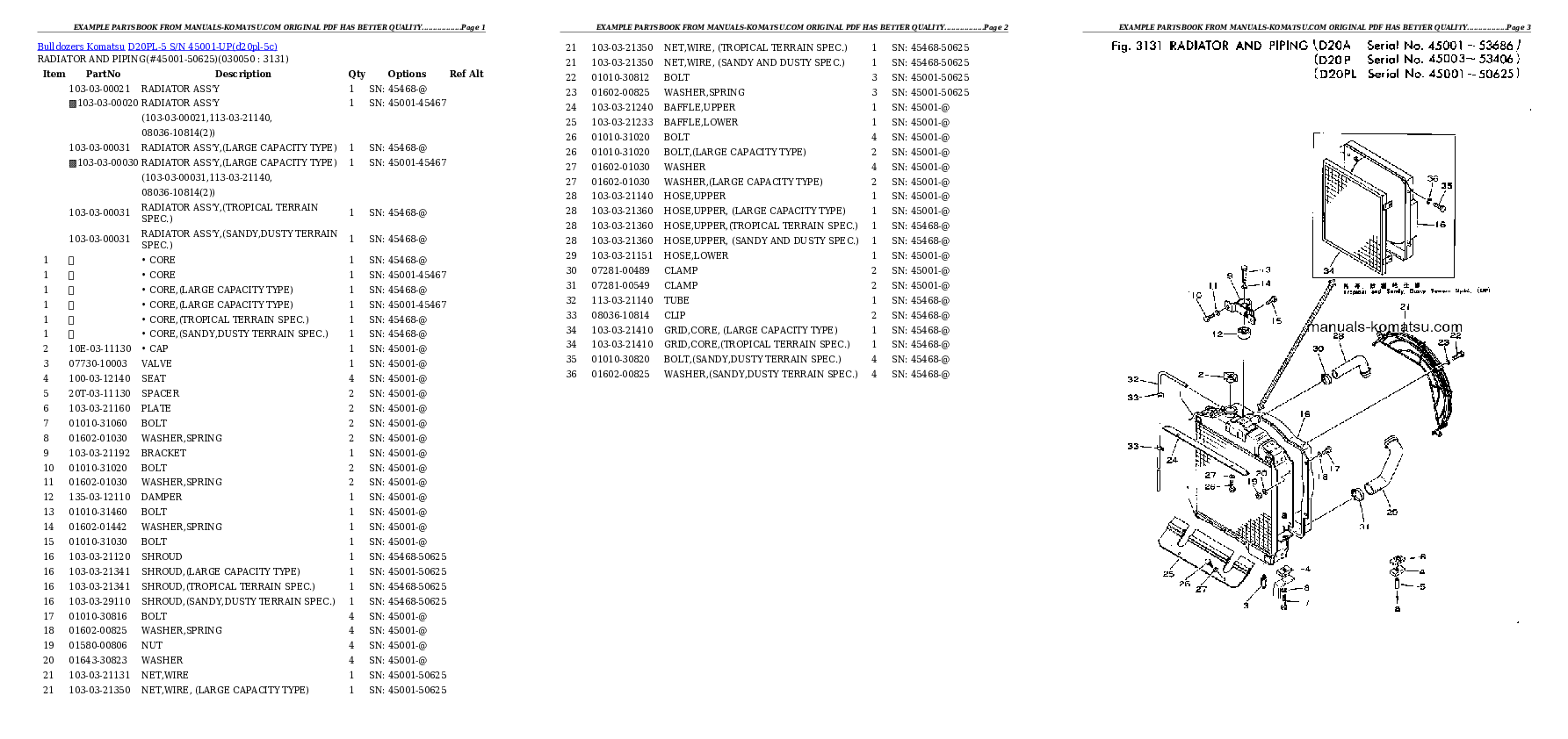Protected: D20PL-5 S/N 45001-UP Partsbook