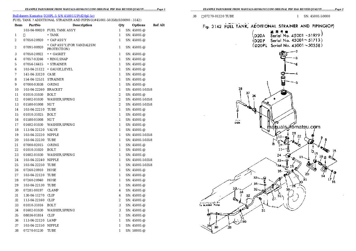 Protected: D20PL-5 S/N 45001-UP Partsbook