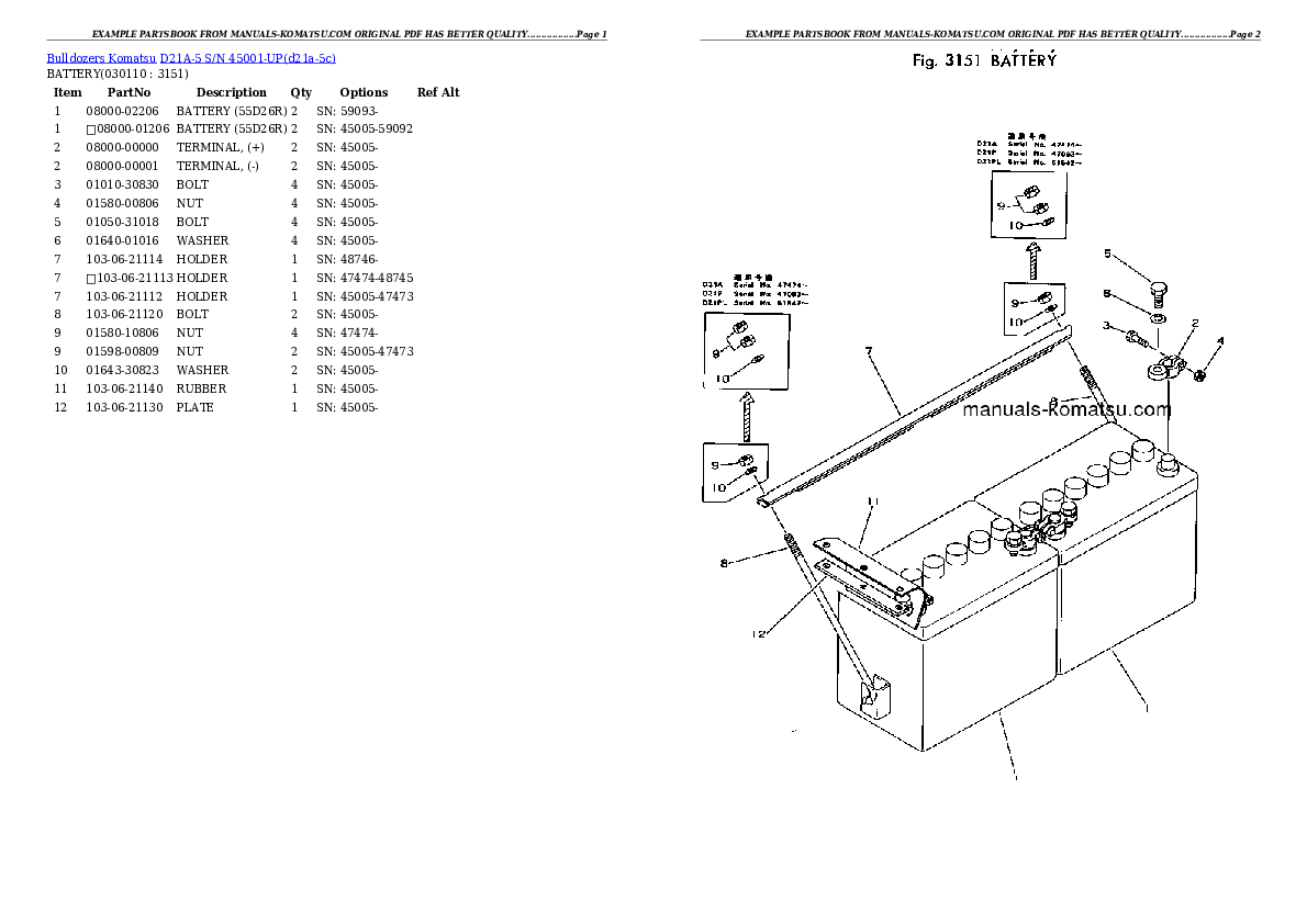 Protected: D21A-5 S/N 45001-UP Partsbook