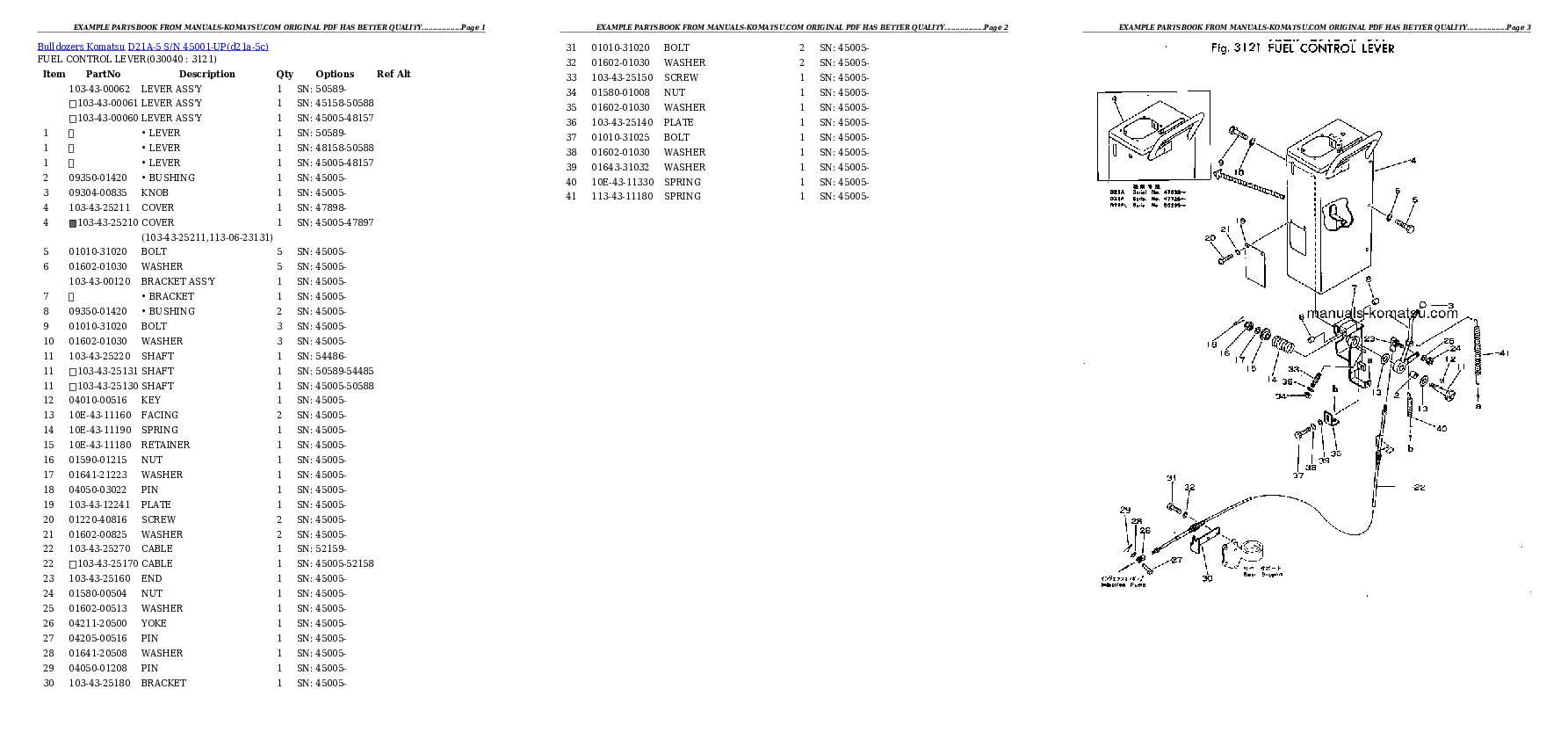 Protected: D21A-5 S/N 45001-UP Partsbook