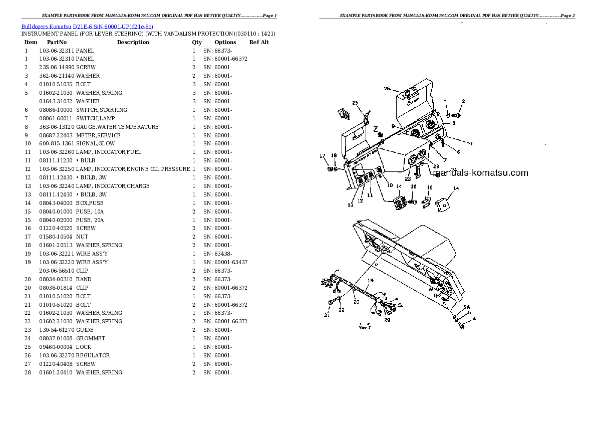 Protected: D21E-6 S/N 60001-UP Partsbook