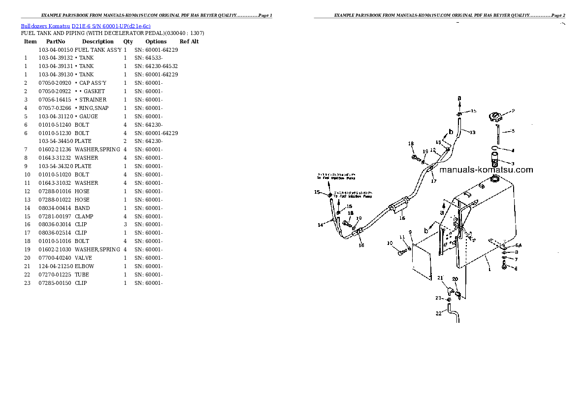 Protected: D21E-6 S/N 60001-UP Partsbook