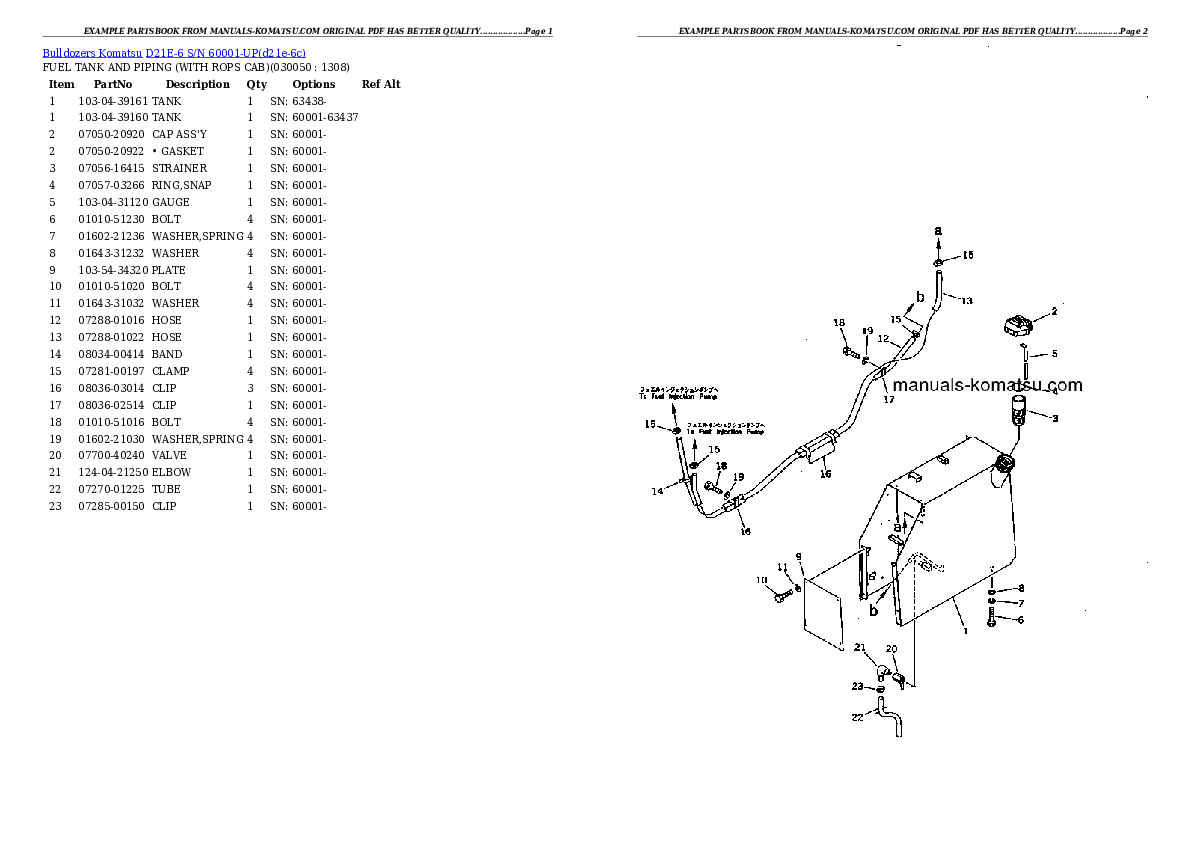 Protected: D21E-6 S/N 60001-UP Partsbook
