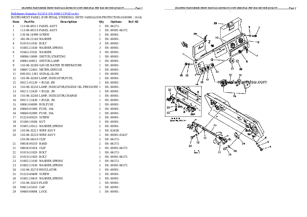 Protected: D21E-6 S/N 60001-UP Partsbook