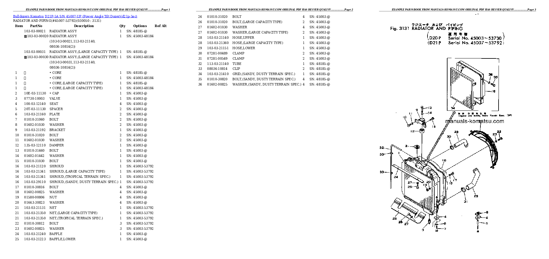 Protected: D21P-5A S/N 45007-UP (Power Angle Tilt Dozer) Partsbook