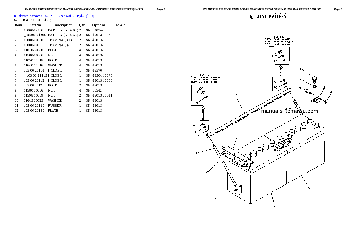 Protected: D21PL-5 S/N 45013-UP Partsbook