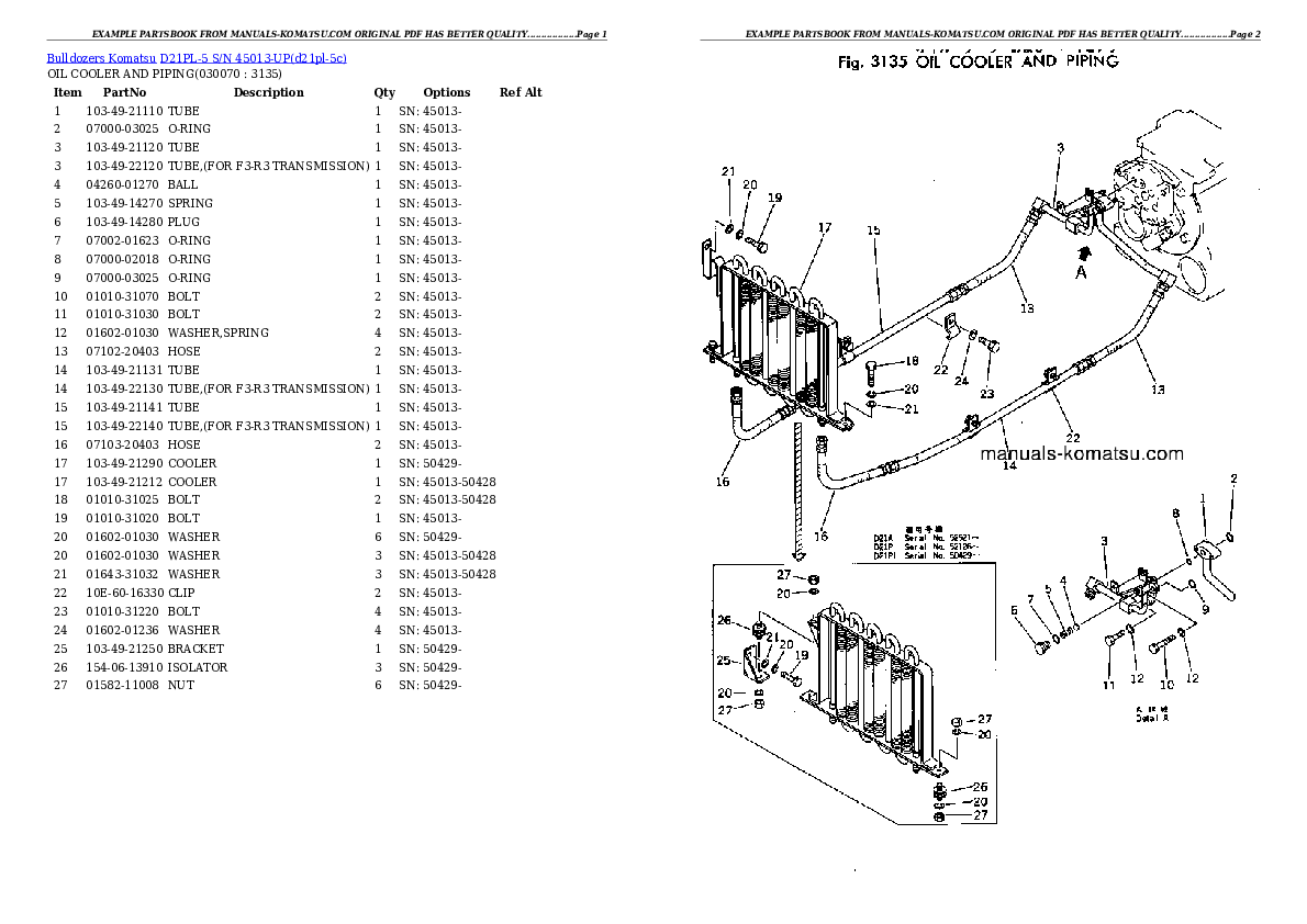 Protected: D21PL-5 S/N 45013-UP Partsbook