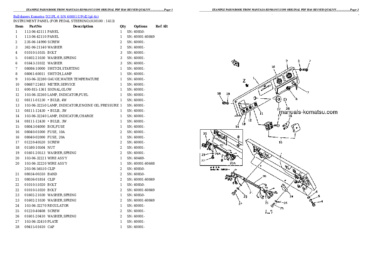 Protected: D21PL-6 S/N 60001-UP Partsbook