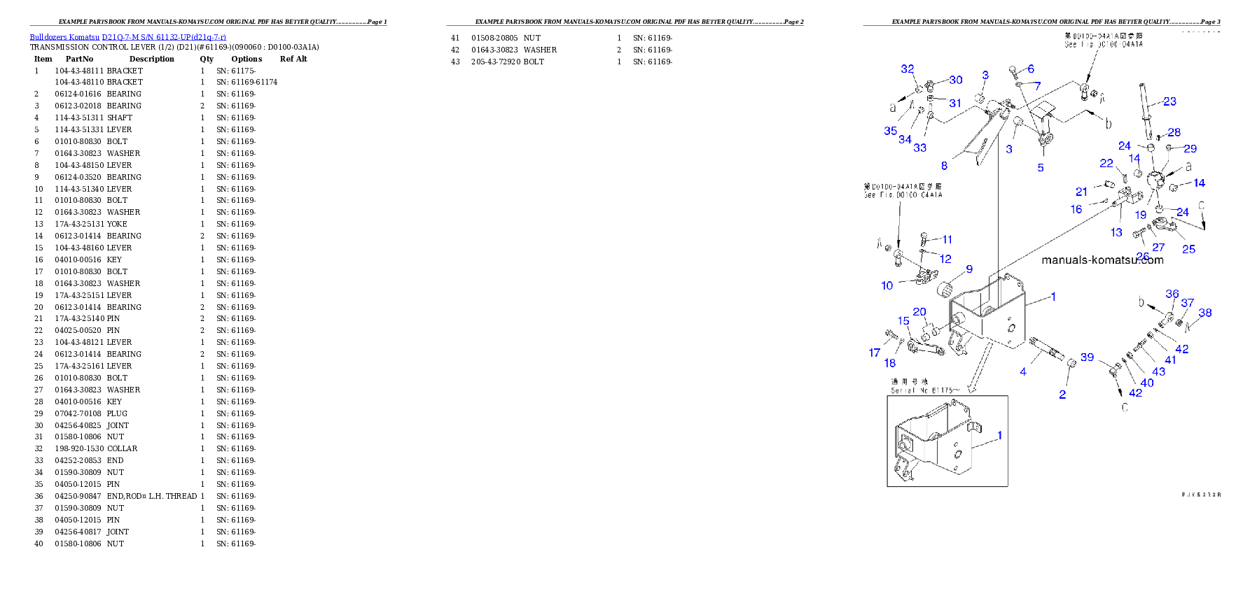 Protected: D21Q-7-M S/N 61132-UP Partsbook
