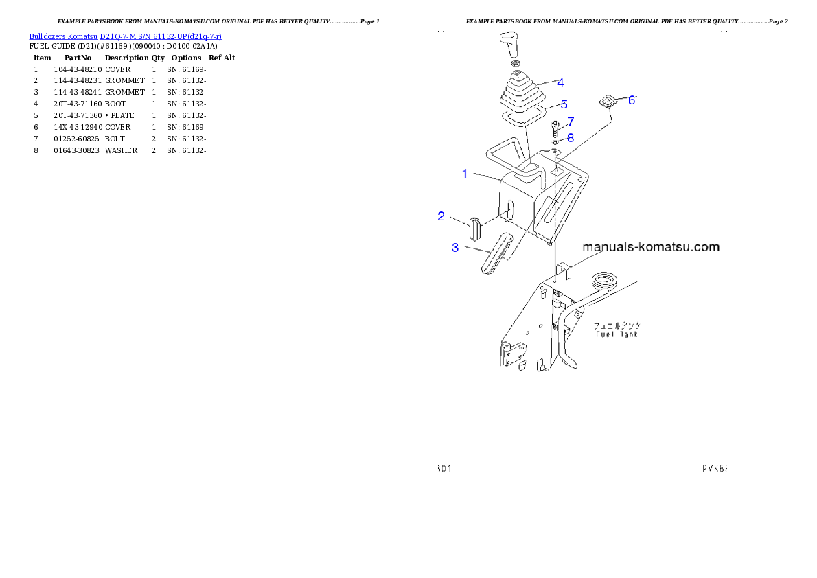 Protected: D21Q-7-M S/N 61132-UP Partsbook